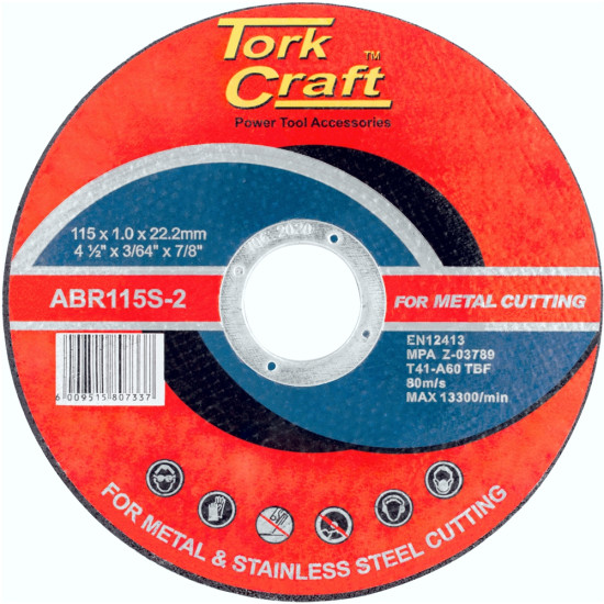 CUTTING DISC STEEL & SS 115 X 1.0 X 22.2 MM CUTTING DISC STEEL & SS 115 X 1.0 X 22.2 MM