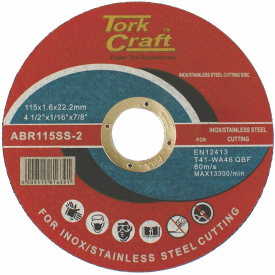 CUTTING DISC STAINLESS STEEL 115 X 1.6 X 22.22MM CUTTING DISC STAINLESS STEEL 115 X 1.6 X 22.22MM