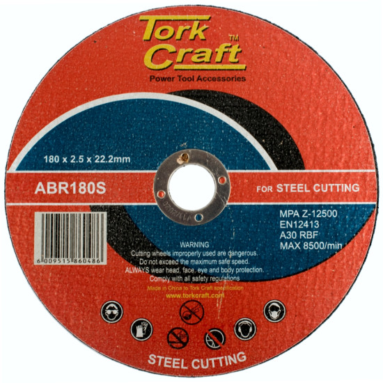 CUTTING DISC STEEL 180 X 2.5 X 22.22 CUTTING DISC STEEL 180 X 2.5 X 22.22