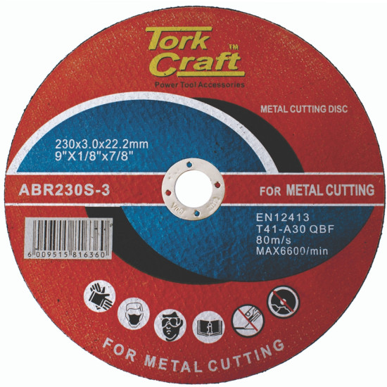 CUTTING DISC STEEL AND SS 230 X 3.0 X22.22MM CUTTING DISC STEEL AND SS 230 X 3.0 X22.22MM