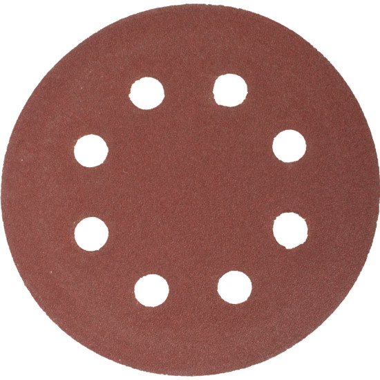 SANDING DISC 115MM 120 GRIT WITH HOLES 10/PK HOOK AND LOOP