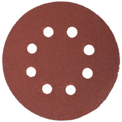 SANDING DISC 125MM 80 GRIT WITH HOLES 10/PK HOOK AND LOOP