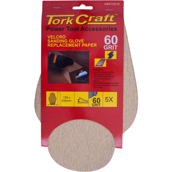 SPARE SANDING SHEETS FOR GLOVE 60 GRIT (5PC) HAND SPARE SANDING SHEETS FOR GLOVE 60 GRIT (5PC) HAND