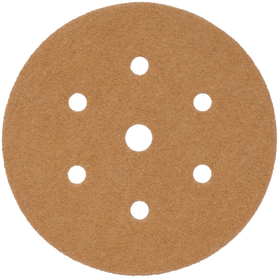 GOLD DISC (50 PIECES) 60 GRIT 150MM X 6+1 HOLES HOOK AND LOOP