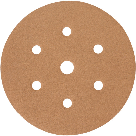 GOLD DISC (50 PIECES) 180 GRIT 150MM X 6+1 HOLES HOOK AND LOOP