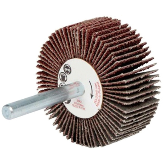 FLAP WHEEL 30 X 15 X 6MM SHAFT 80 GRIT PER EACH (100 PER BOX) FLAP WHEEL 30 X 15 X 6MM SHAFT 80 GRIT PER EACH (100 PER BOX)