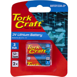 BATTERY CR123A 3V LITHIUM  X2 PER CARD (MOQ 6)