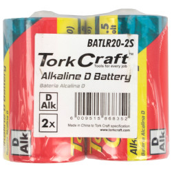 BATTERY D 1.5V 2 PACK LR20 2S SHRINK WRAP ALKALINE (MOQ 48)