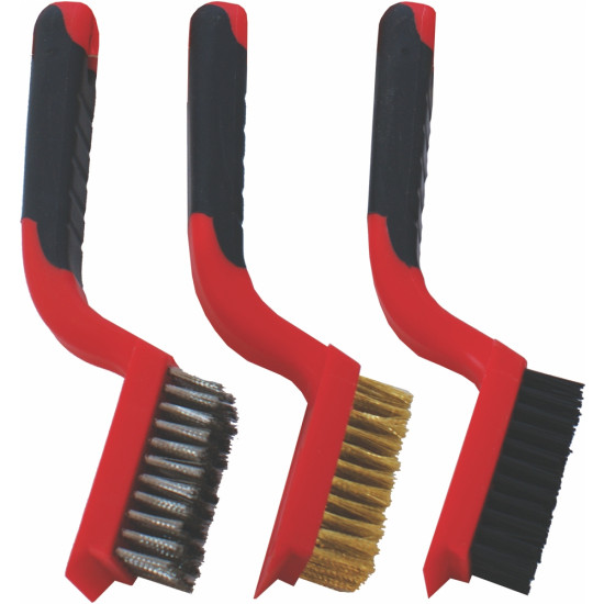SOFT GRIP WIDE BRUSH SET BRASS STAINLESS NYLON IN BLISTER TCW SOFT GRIP WIDE BRUSH SET BRASS STAINLESS NYLON IN BLISTER TCW