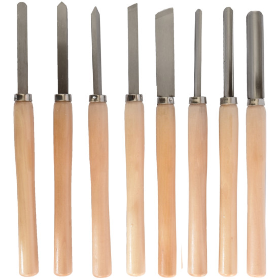 CHISEL SET WOOD TURNING 8 PIECE STD WOODEN CASE CHISEL SET WOOD TURNING 8 PIECE STD WOODEN CASE