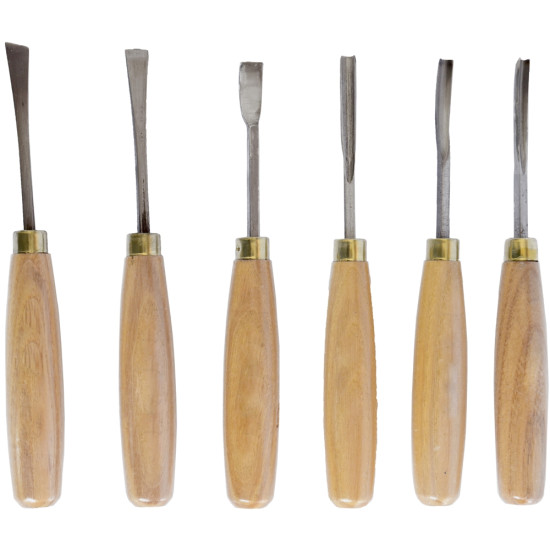 CHISEL SET WOOD CARVING 6 PIECE WOODEN BOX CHISEL SET WOOD CARVING 6 PIECE WOODEN BOX
