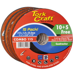 10+5 CUTTING DISC STEEL  & SS 115 X 1.0 X 22.2 MM 4X MORE PEFORMANCE