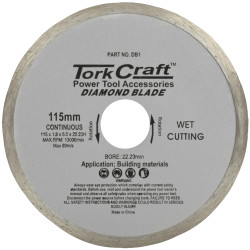 DIAMOND BLADE CONTINUOUS RIM 115MM