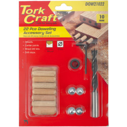 DOWELING ACCESSORY KIT 10MM - 22 PIECE (BIRCH WOOD)