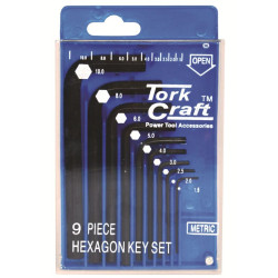 9PC HEX KEY SET 1.5-10MM CR-V IN PLASTIC CASE