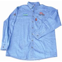 VERMONT MENS LONG SLEEVED DENIM SHIRT STONE WASHED SMALL