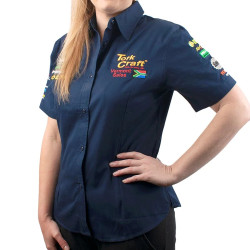 VERMONT LADIES COTTON SHIRT NAVY BLUE MEDIUM