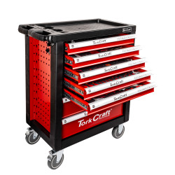 TORK CRAFT 6 DRAWER ROLLER CABINET ON CASTORS WITH 196PC OF STOCK