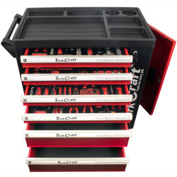 TORK CRAFT 6 DRAWER ROLLER TOOL CABINET ON CASTORS WITH 184PC OF STOCK