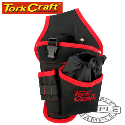 TOOL POUCH NYLON 2 POCKET WITH BELT CLIP & DRILL POUCH