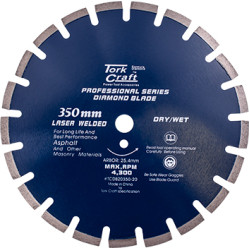 DIAMOND BLADE 350X25.4MM ASPHALT LASER WELDED SEGMENTED TAR
