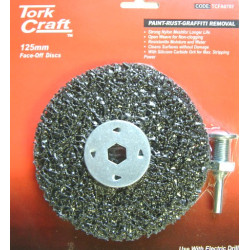 FACE OFF DISC AND ARBOR 125MM CARDED FOR DRILL