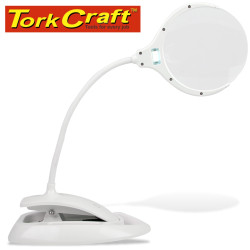 MAGNIFING LED USB RECH. DESK LAMP 3X;5X MAG. TOUCH SWITCH & DIM FUNC.