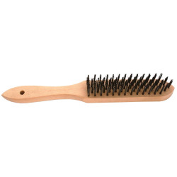 WIRE HAND SCRATCH BRUSH WOOD HANDLE