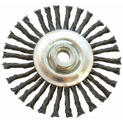 WIRE WHEEL BRUSH SINGLE SECTION TWISTED STINGER 115MMXM14 BLISTER