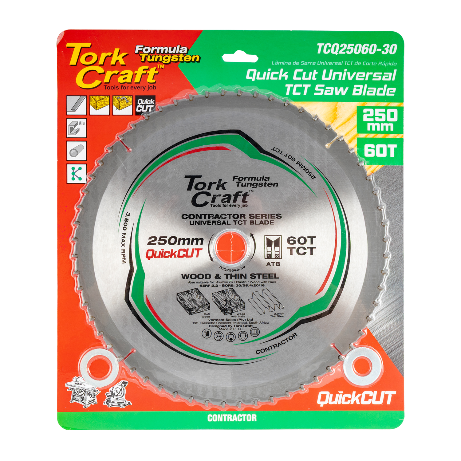 TCT Construction Circular Saw Blade, 250 X 30mm, 40T