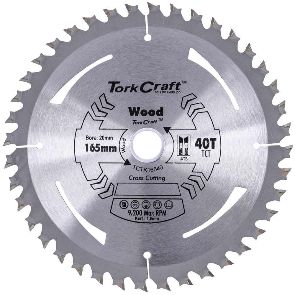 NeveLance 165mm TCT Circular Saw Blade Silver Cutting Disc For Wood Cutting 40 Teeth